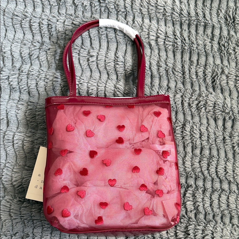 Heart Patterned Pink Tote Bag
